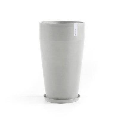 Kukkaruukku Sankara korkea 75cm valkoharmaa – aluslautasen kanssa