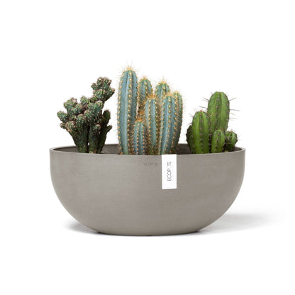 Kukkaruukku Sofia 43cm taupe – kasvin kanssa 3