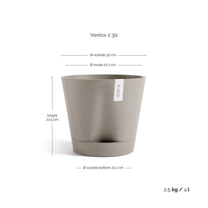 Kukkaruukku - Ecopots - Kukkaruukku Venetsia 2.0 30cm taupe - Ecopots - Uuden aikakauden kukkaruukku kierrätysmateriaalista