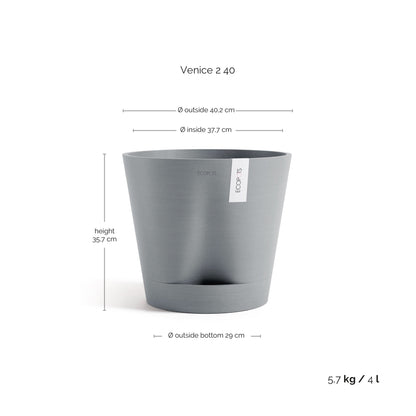 Kukkaruukku - Ecopots - Kukkaruukku Venetsia 2.0 40cm siniharmaa - Ecopots - Uuden aikakauden kukkaruukku kierrätysmateriaalista