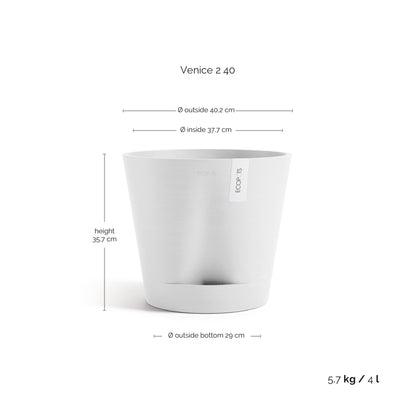 Kukkaruukku - Ecopots - Kukkaruukku Venetsia 2.0 40cm valkoinen - Ecopots - Uuden aikakauden kukkaruukku kierrätysmateriaalista