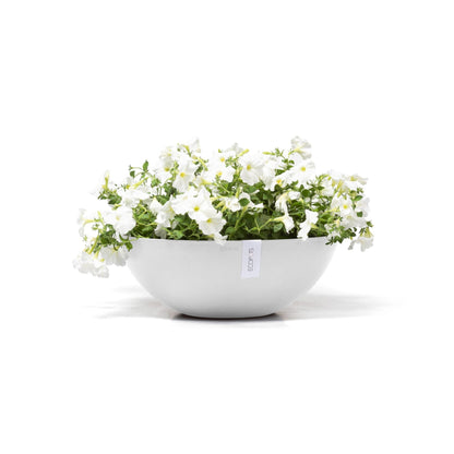 Kukkaruukku Vienna 50cm valkoinen – kasvin kanssa 2