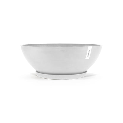 Kukkaruukku Vienna 70cm valkoinen – aluslautasen kanssa