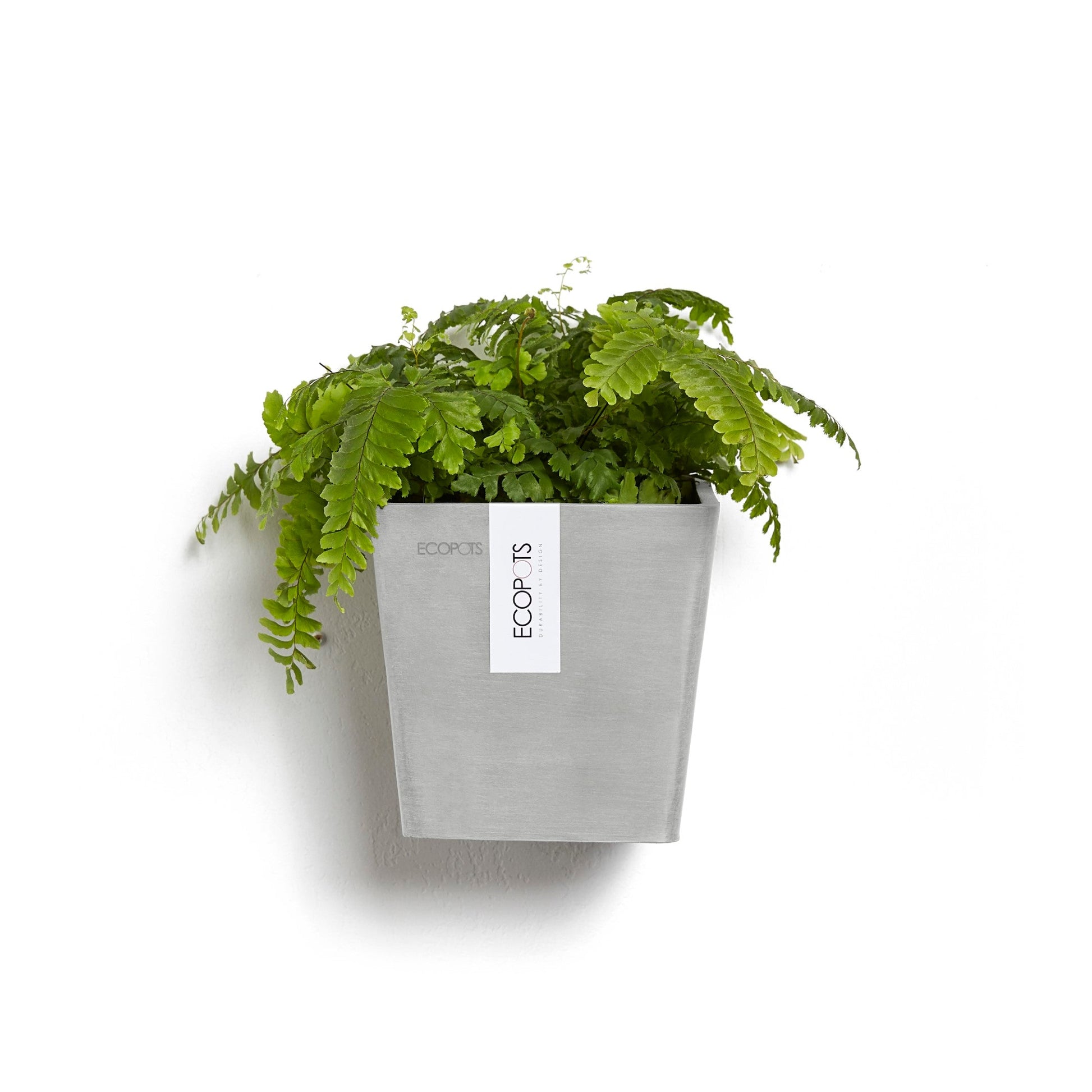 Kukkaruukku - Ecopots - Manhattan seinä 15cm valkoharmaa - Ecopotskauppa - Uuden aikakauden kukkaruukku