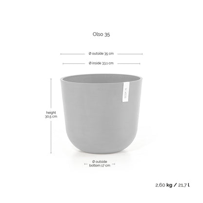 Kukkaruukku - Ecopots - Oslo 35cm taupe - Ecopotskauppa - Uuden aikakauden kukkaruukku