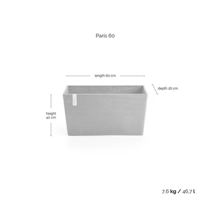 Kukkaruukku - Ecopots - Pariisi 60cm harmaa - Ecopotskauppa - Uuden aikakauden kukkaruukku
