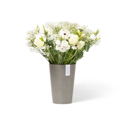 Kukkaruukku Pisa 21cm taupe – kasvin kanssa