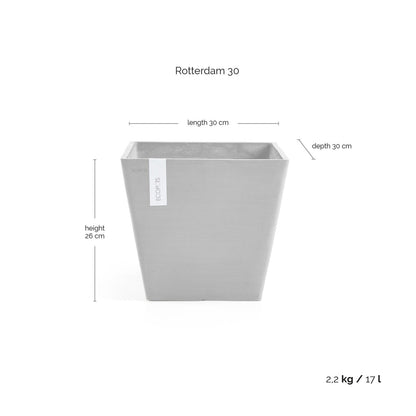 Kukkaruukku - Ecopots - Rotterdam 30cm harmaa - Ecopotskauppa - Uuden aikakauden kukkaruukku