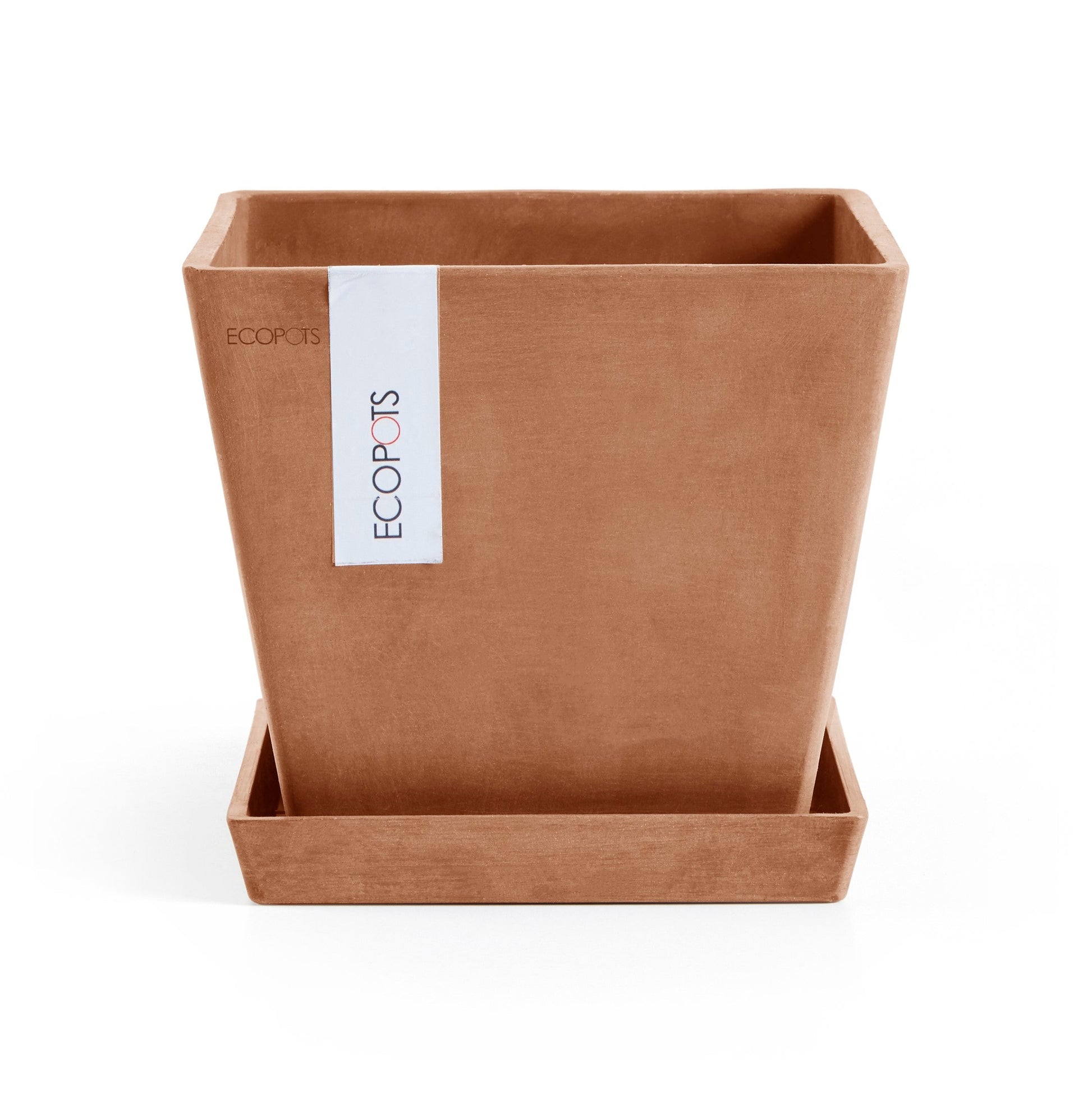 Kukkaruukku - Ecopots - Rotterdam aluslautanen 20cm terracotta - Ecopotskauppa - Uuden aikakauden kukkaruukku