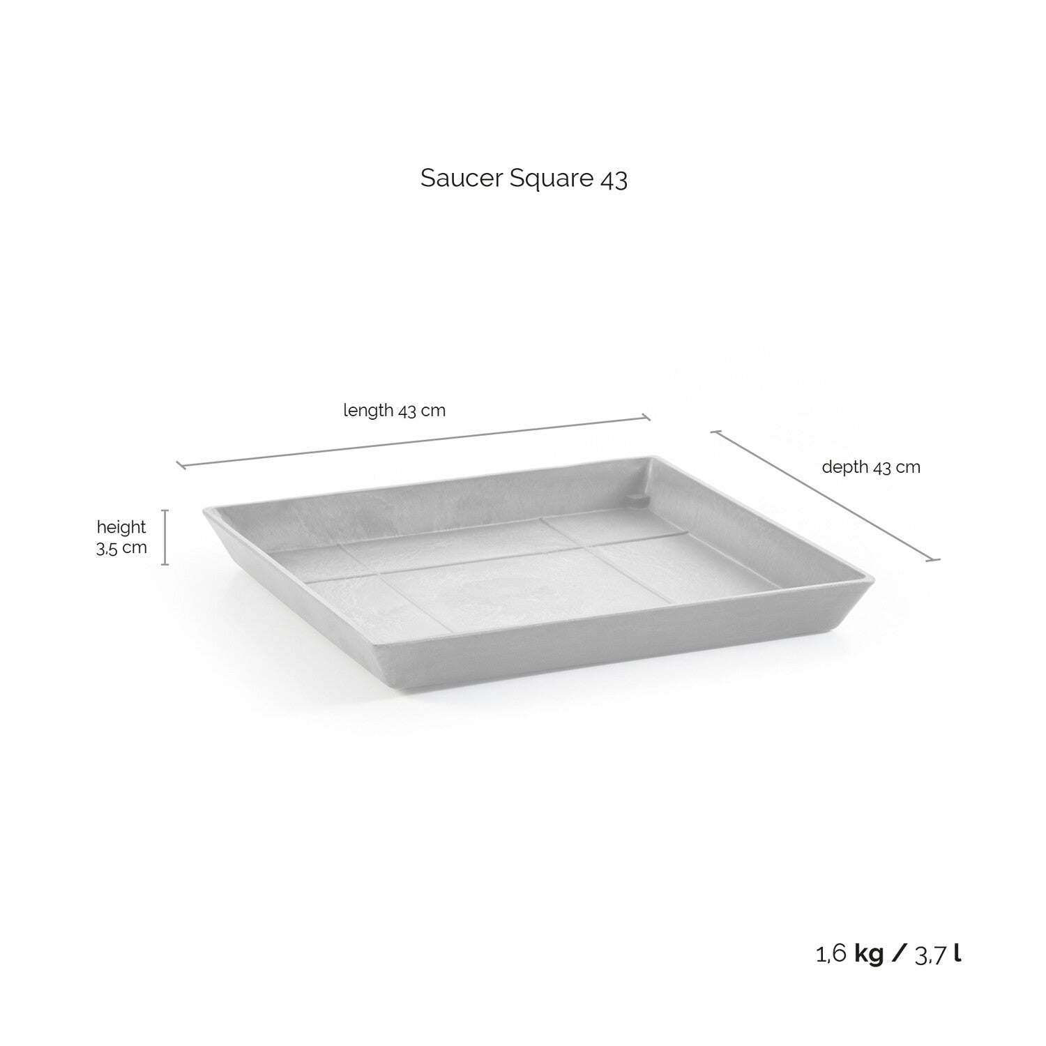 Kukkaruukku - Ecopots - Rotterdam aluslautanen 50cm siniharmaa - Ecopotskauppa - Uuden aikakauden kukkaruukku