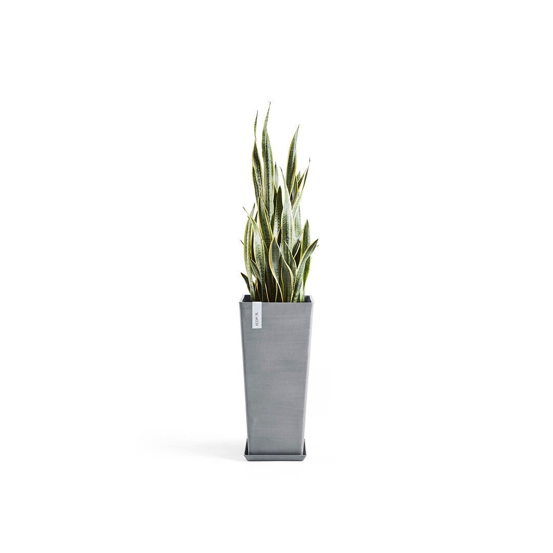 Kukkaruukku - Ecopots - Rotterdam korkea 70cm siniharmaa - Ecopotskauppa - Uuden aikakauden kukkaruukku