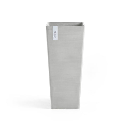 Kukkaruukku - Ecopots - Rotterdam korkea 70cm valkoharmaa - Ecopotskauppa - Uuden aikakauden kukkaruukku