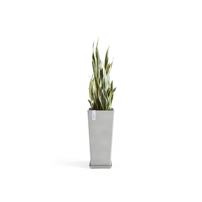 Kukkaruukku - Ecopots - Rotterdam korkea 70cm valkoharmaa - Ecopotskauppa - Uuden aikakauden kukkaruukku