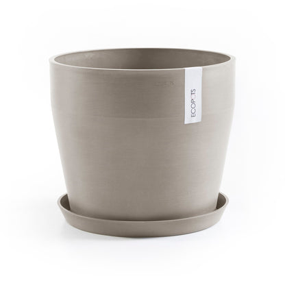 Kukkaruukku Sankara 40cm taupe – aluslautasen kanssa