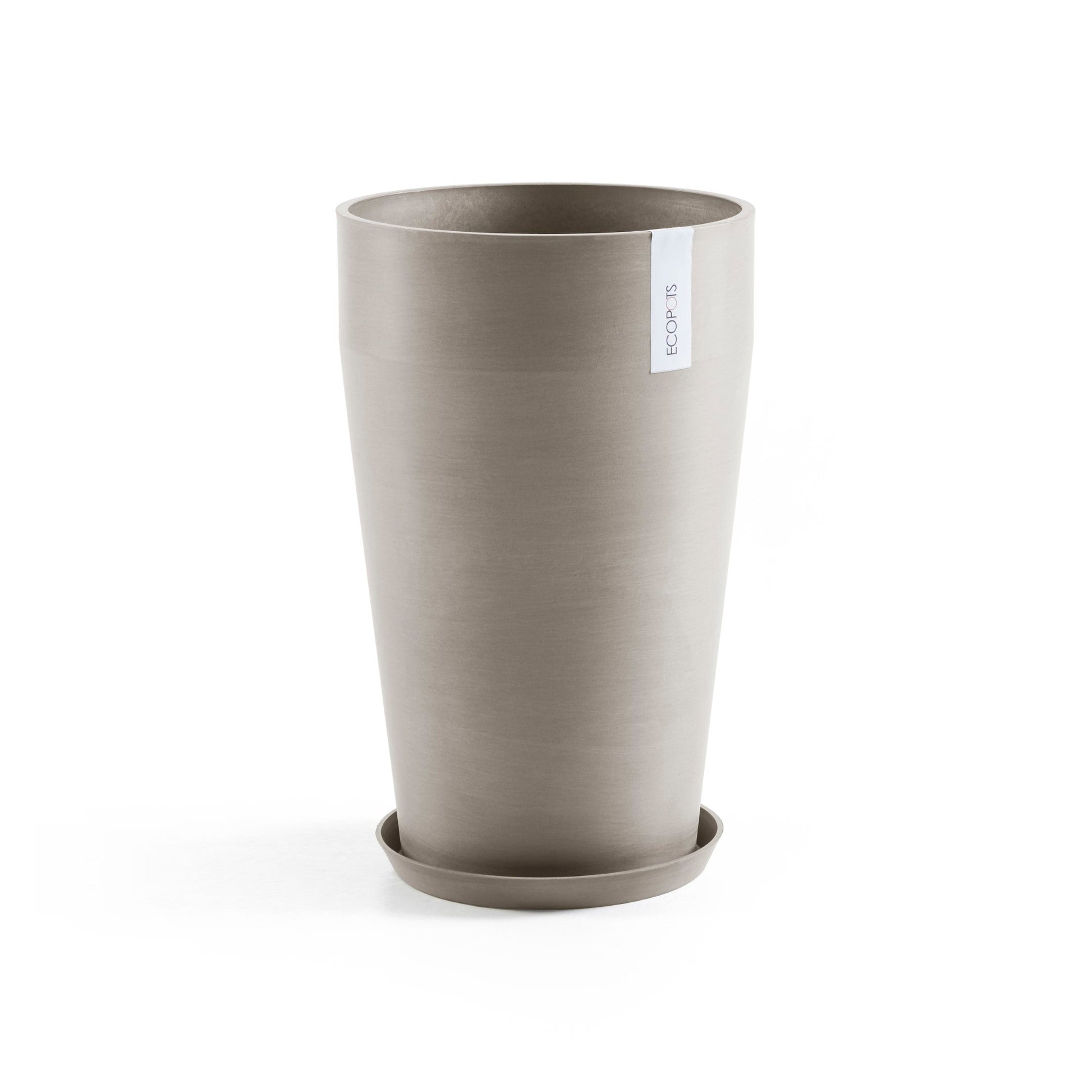 Kukkaruukku - Ecopots - Sankara keskikorkea 55cm taupe - Ecopotskauppa - Uuden aikakauden kukkaruukku