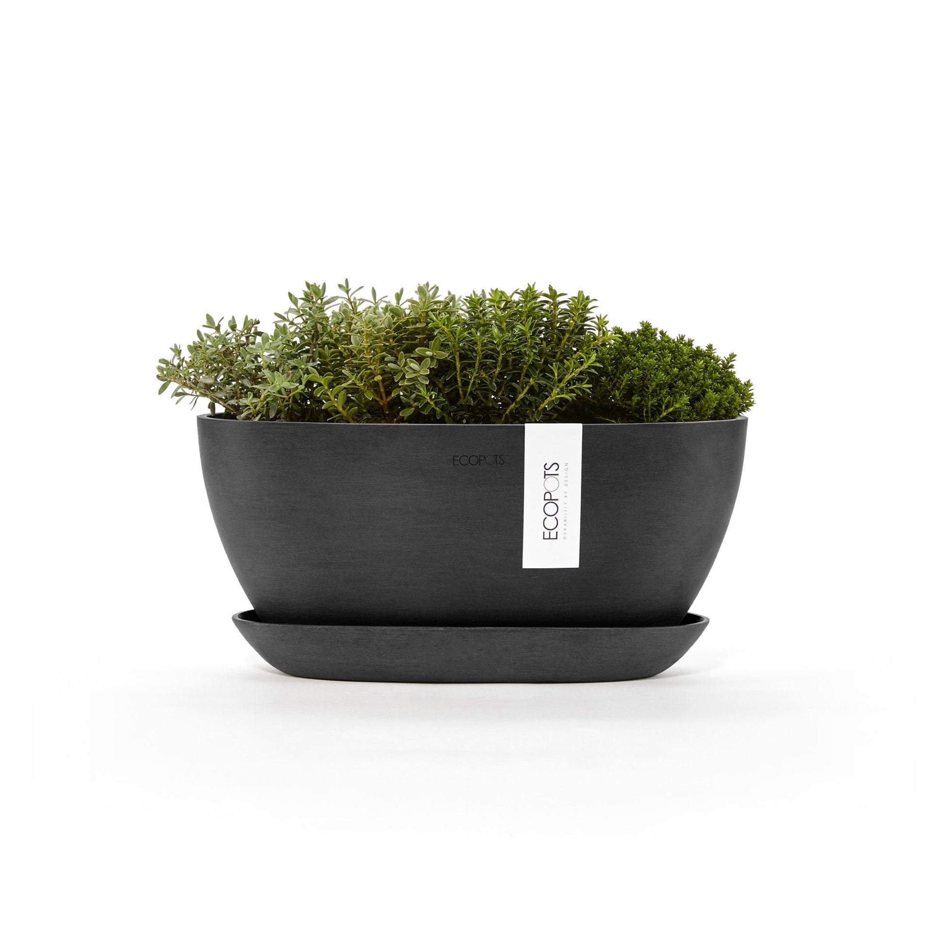 Kukkaruukku - Ecopots - Sofia 30cm tummanharmaa - Ecopotskauppa - Uuden aikakauden kukkaruukku