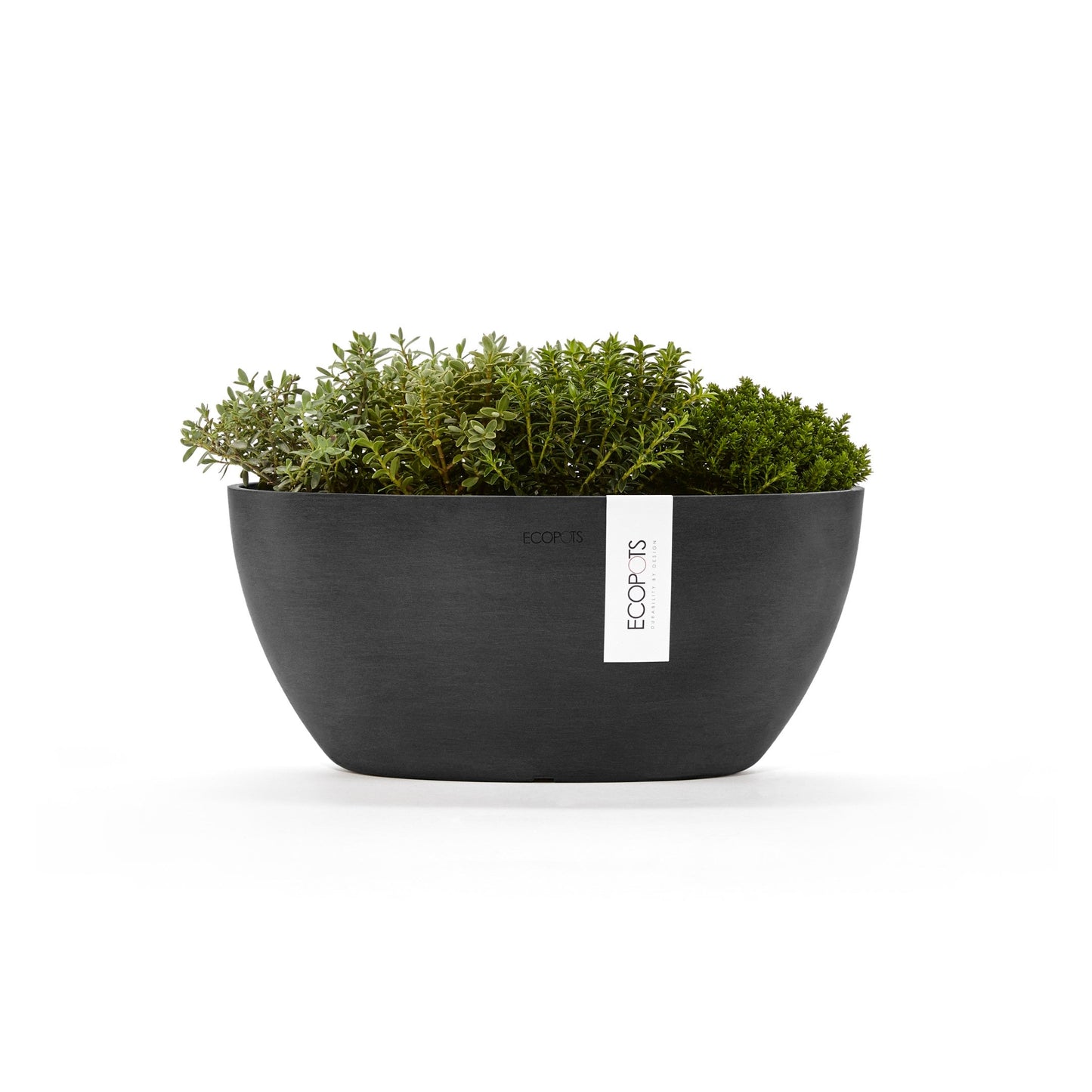 Kukkaruukku - Ecopots - Sofia 30cm tummanharmaa - Ecopotskauppa - Uuden aikakauden kukkaruukku