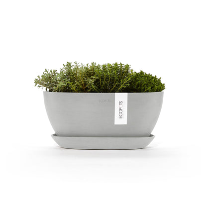 Kukkaruukku - Ecopots - Sofia 30cm valkoharmaa - Ecopotskauppa - Uuden aikakauden kukkaruukku