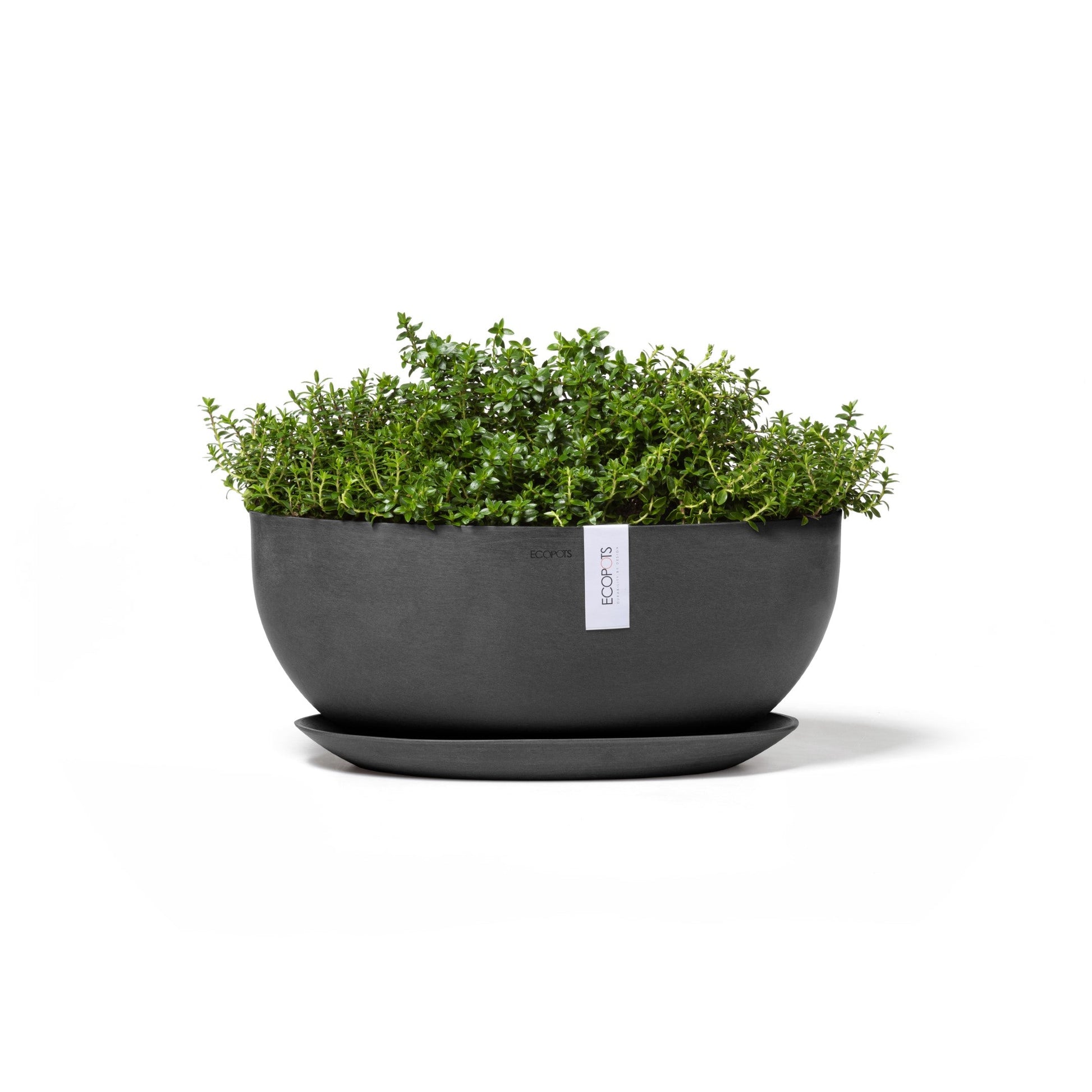 Kukkaruukku - Ecopots - Sofia 43cm tummanharmaa - Ecopotskauppa - Uuden aikakauden kukkaruukku