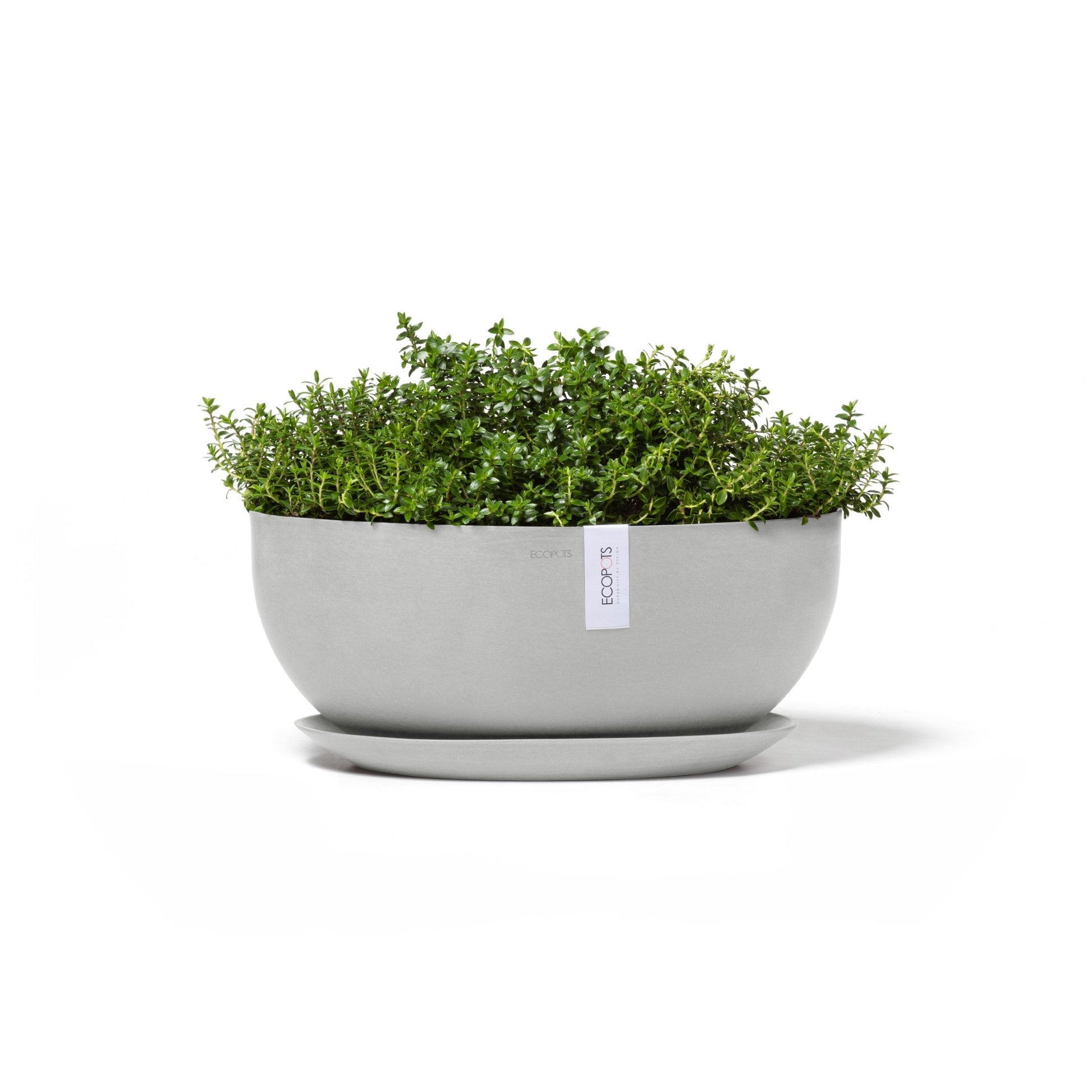 Kukkaruukku - Ecopots - Sofia 43cm valkoharmaa - Ecopotskauppa - Uuden aikakauden kukkaruukku