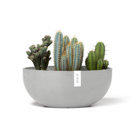 Kukkaruukku - Ecopots - Sofia 43cm valkoharmaa - Ecopotskauppa - Uuden aikakauden kukkaruukku