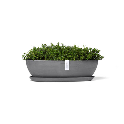 Kukkaruukku - Ecopots - Sofia pitkä 56cm harmaa - Ecopotskauppa - Uuden aikakauden kukkaruukku
