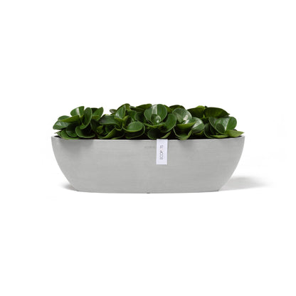 Kukkaruukku - Ecopots - Sofia pitkä 56cm valkoharmaa - Ecopotskauppa - Uuden aikakauden kukkaruukku