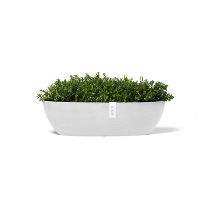Kukkaruukku - Ecopots - Sofia pitkä 56cm valkoinen - Ecopotskauppa - Uuden aikakauden kukkaruukku