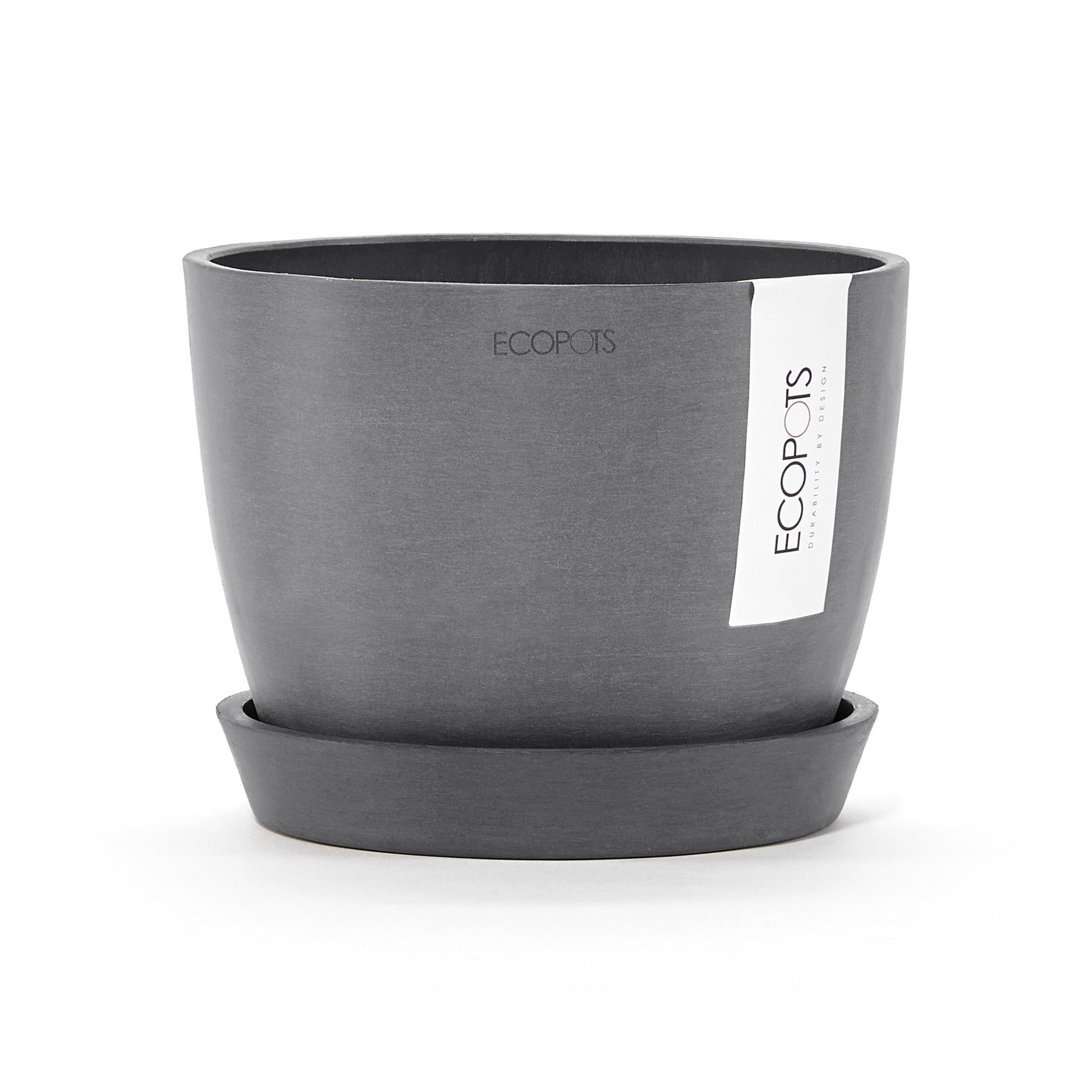 Kukkaruukku - Ecopots - Tukholma 16cm harmaa - Ecopotskauppa - Uuden aikakauden kukkaruukku