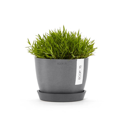 Kukkaruukku - Ecopots - Tukholma 16cm harmaa - Ecopotskauppa - Uuden aikakauden kukkaruukku
