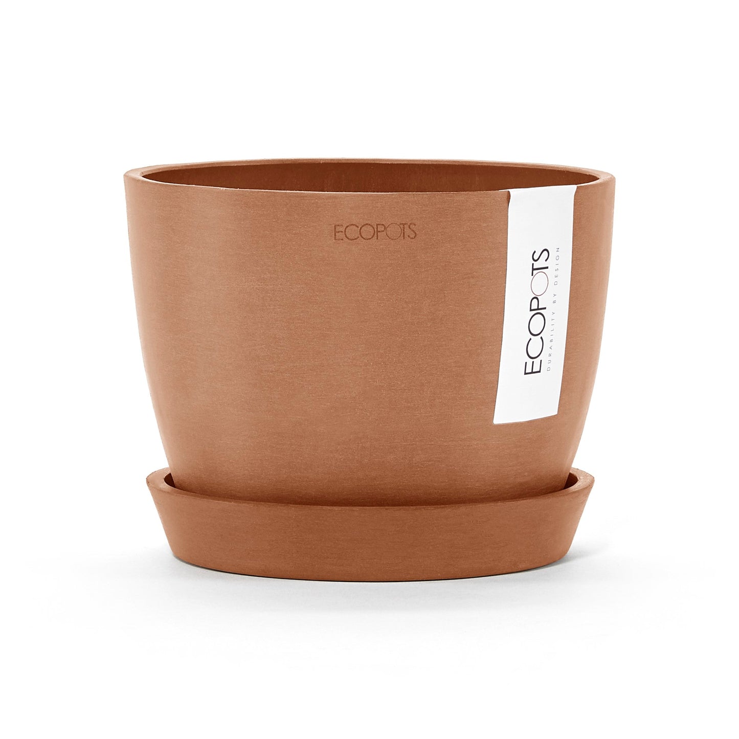 Kukkaruukku - Ecopots - Tukholma aluslautanen 15cm terracotta - Ecopotskauppa - Uuden aikakauden kukkaruukku